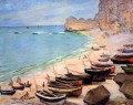 Barcos en la playa de Etretat Claude Monet